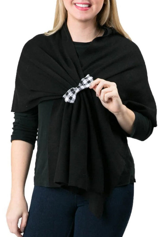 Bow Trimmed Black  Wrap