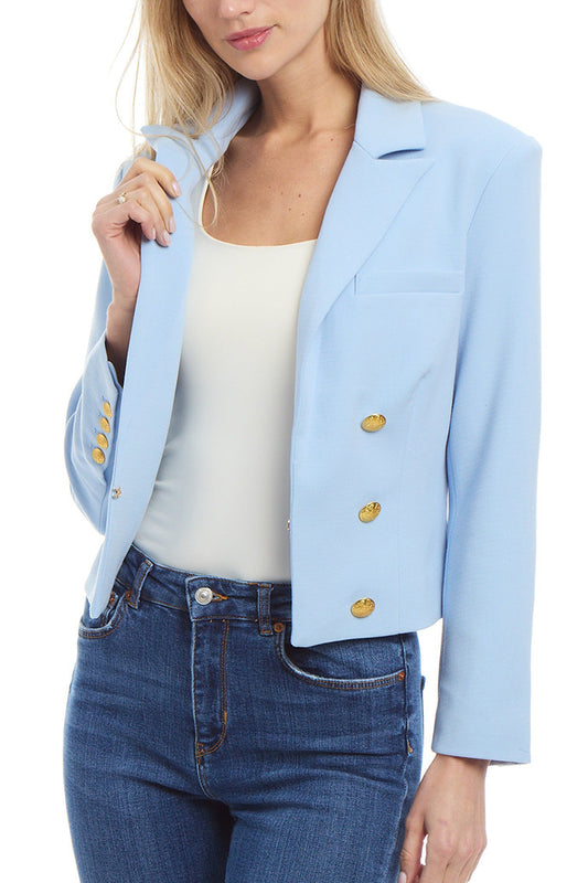 Casual Golden Button Blazer