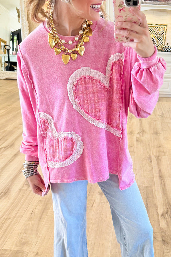Oversized Heart Patch Top