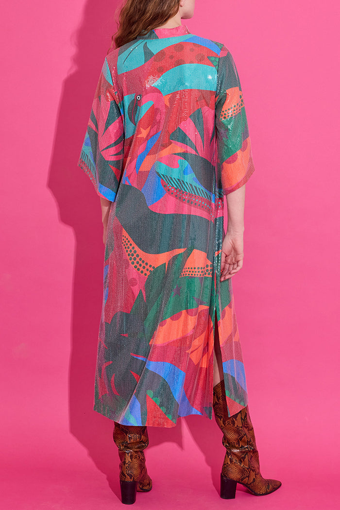 Bold Printed Sequin Dress