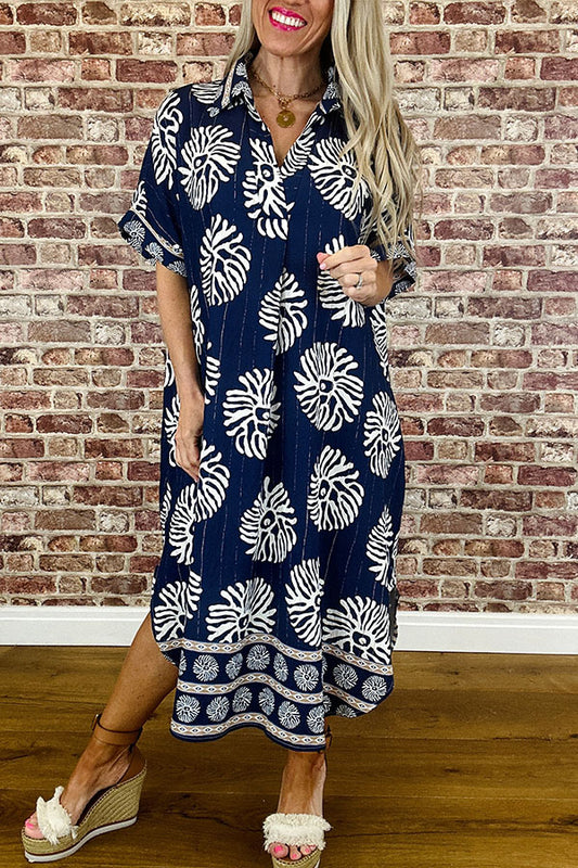 Casual Pocket Floral Dress
