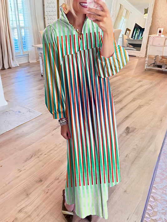 Casual Stripes Maxi Dress
