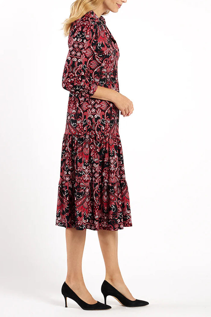 V-Neck Bold Printed Maxi Dress