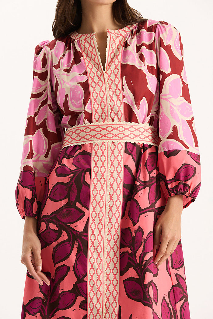 Bold Floral Pocket Midi Dress