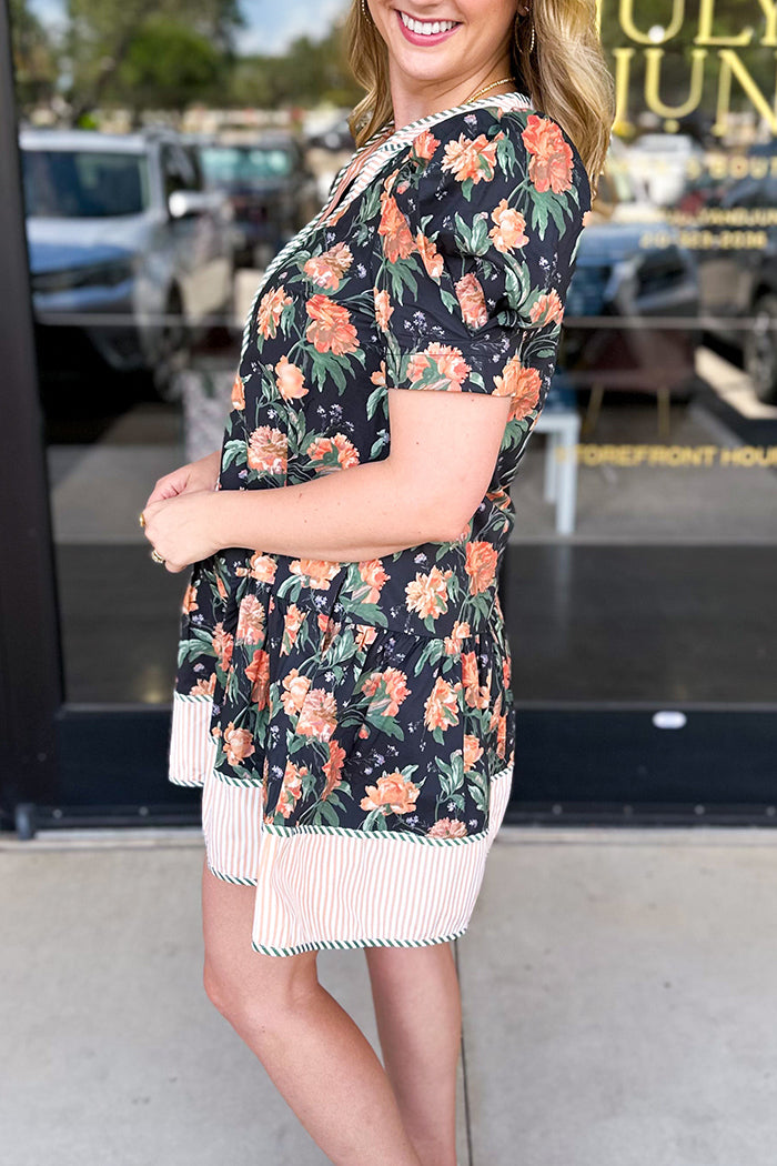 Puff Sleeve Floral Dress