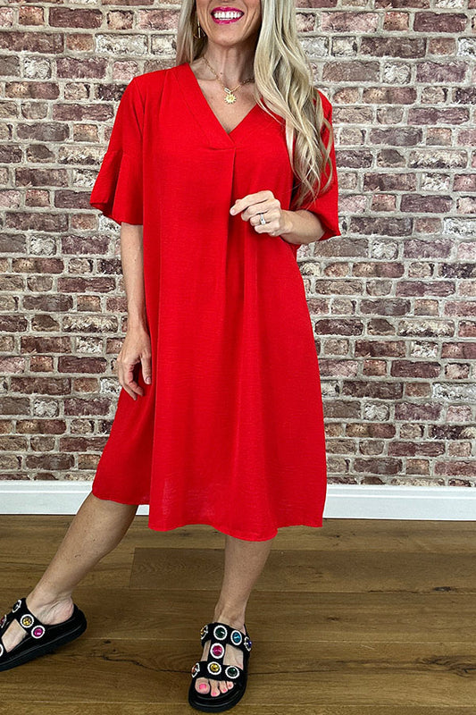 Casual Frill Sleeve Dress
