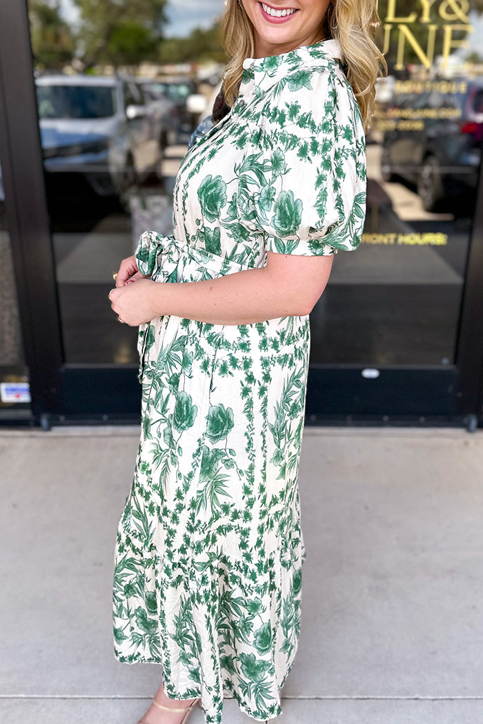 Casual Plant Pattern Dress