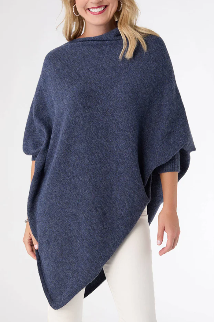 Causal Solid Ccolor Sweater Poncho