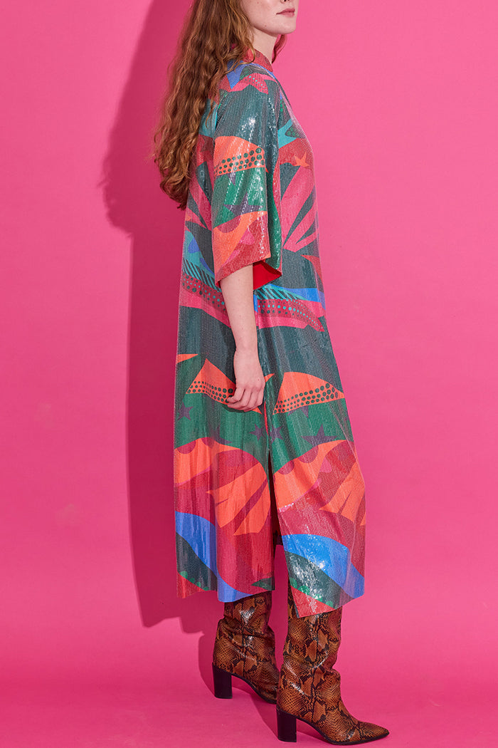 Bold Printed Sequin Dress