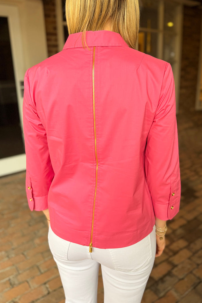 3/4 Sleeve Half Zip Top