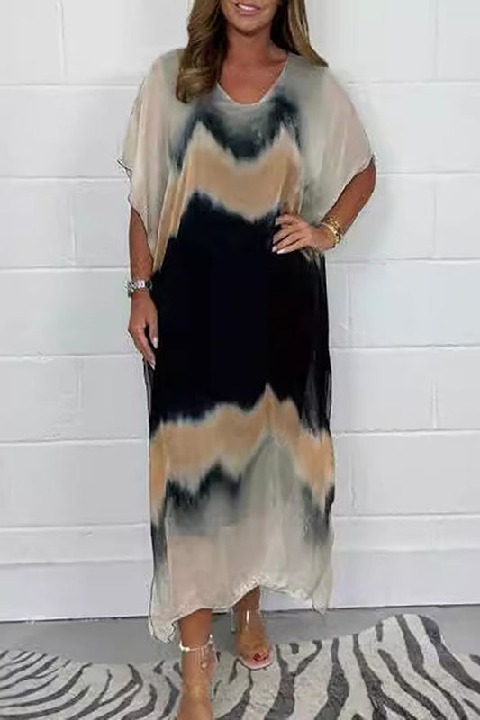 Casual Chiffon Color Block Dress