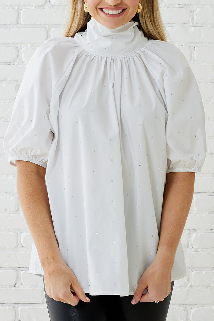 Casual Bow Sparkle Top