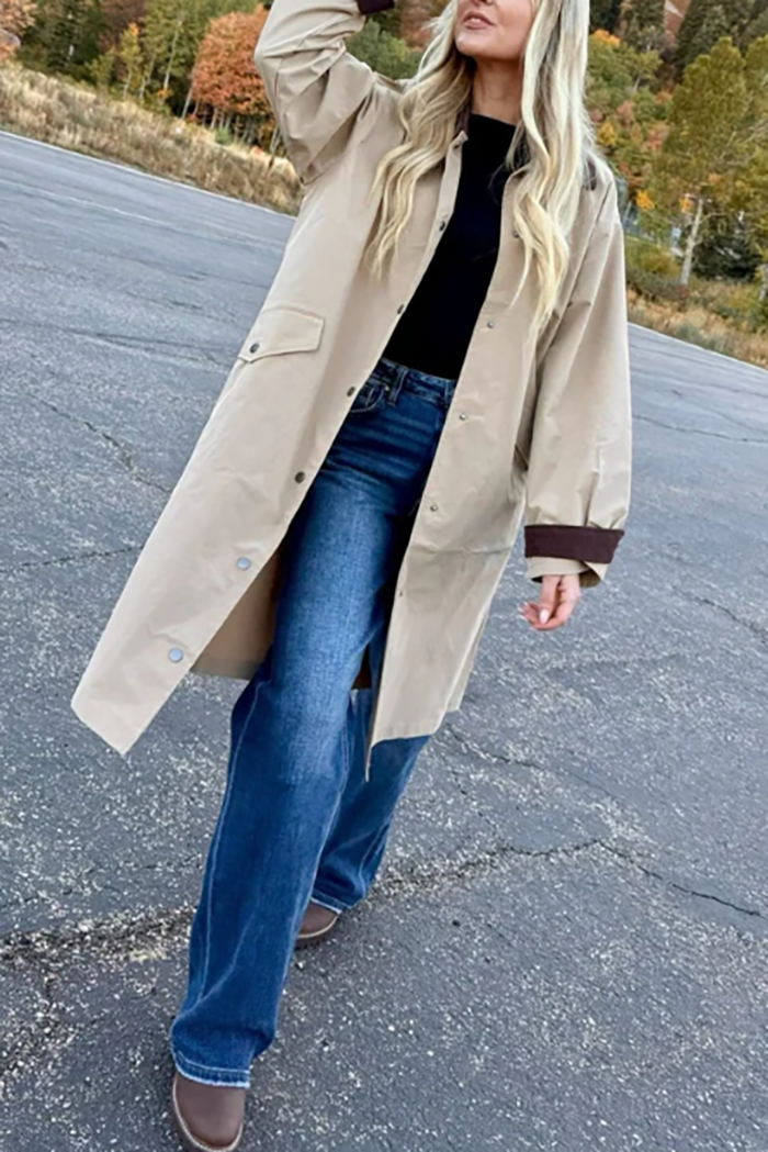 Casual Corduroy Patchwork Coat
