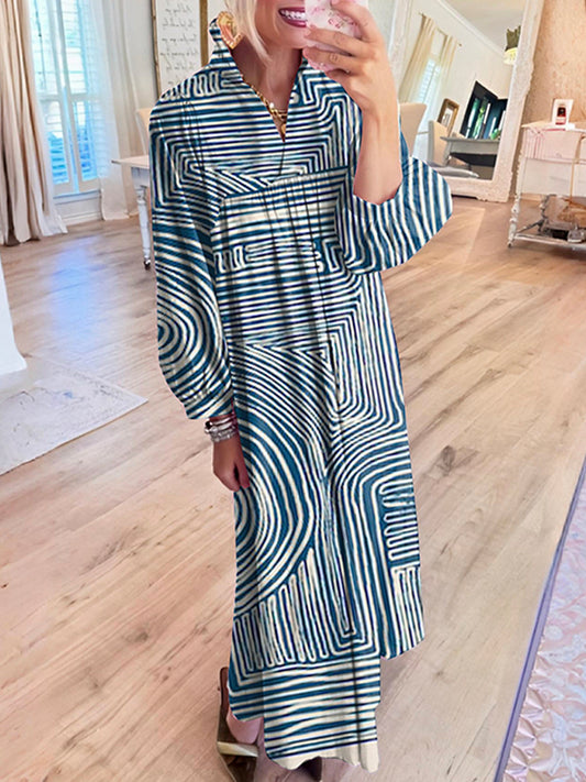 Geometric Pattern Maxi Dress