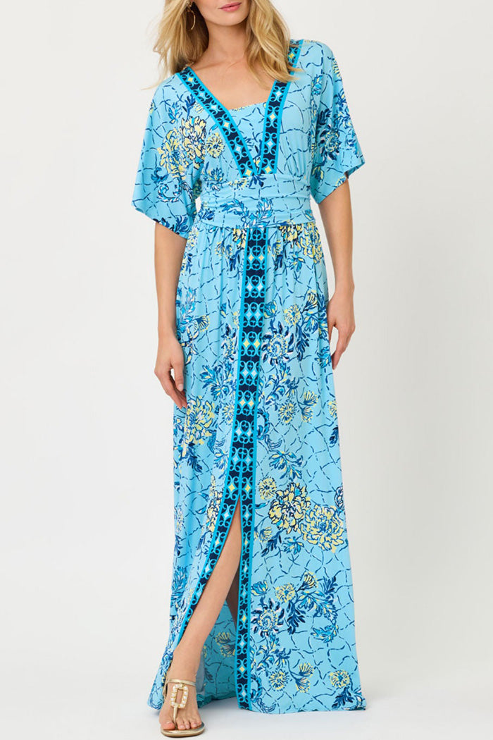 Floral Print Slit Maxi Dress