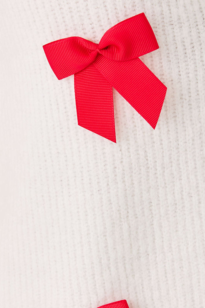 Long Sleeves Bow Cardigan